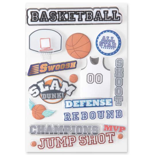 Signature&#x2122; Basketball Dimensional Stickers by Recollections&#x2122;